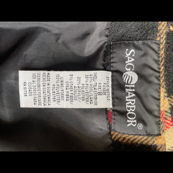 SAG HARBOR Vintage plaid red/black/tan skirt size 8 - Picture 7 of 7